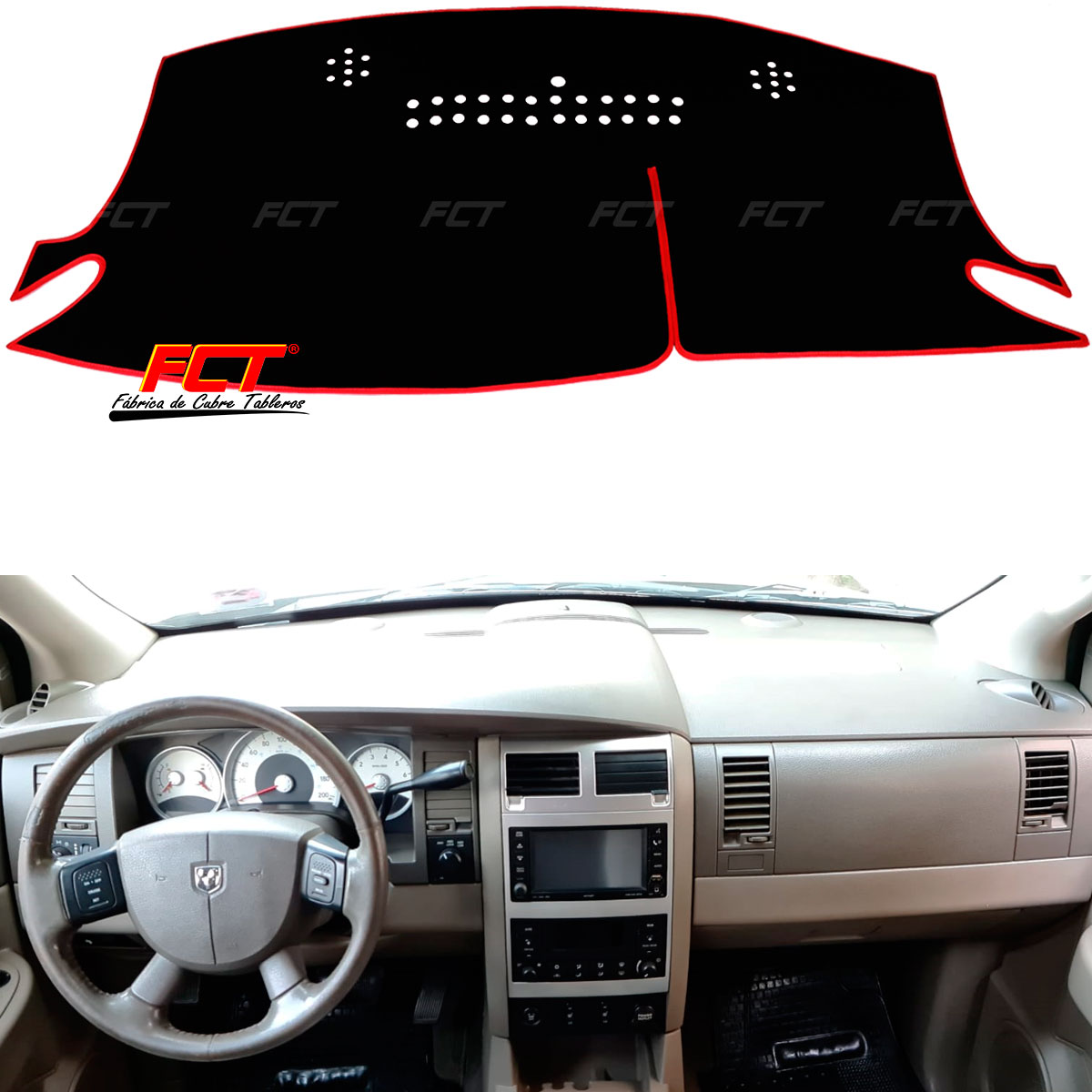 DODGE-DURANGO-2004-2009-ROJO FCT CUBRE TABLEROS